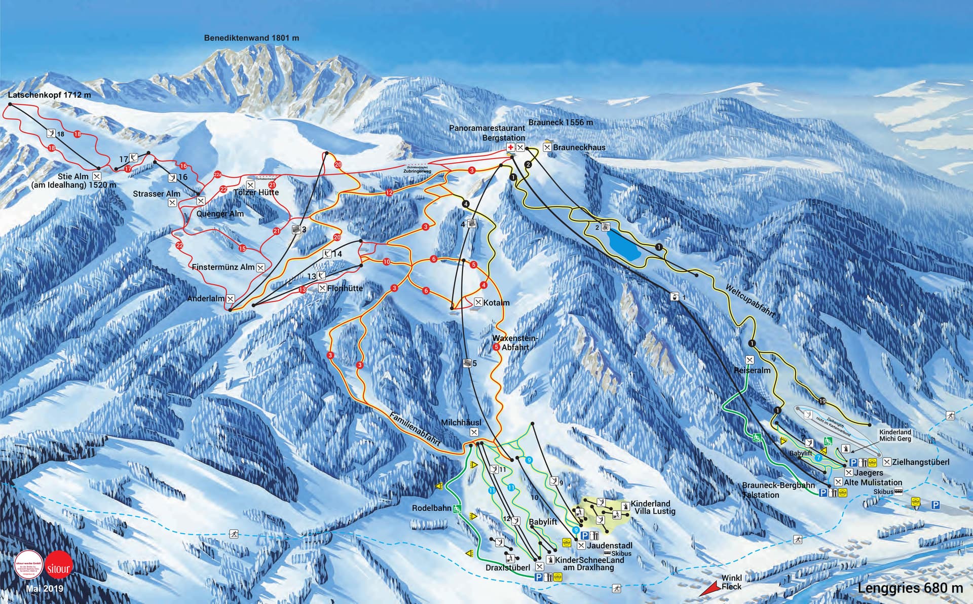 Brauneck ski map