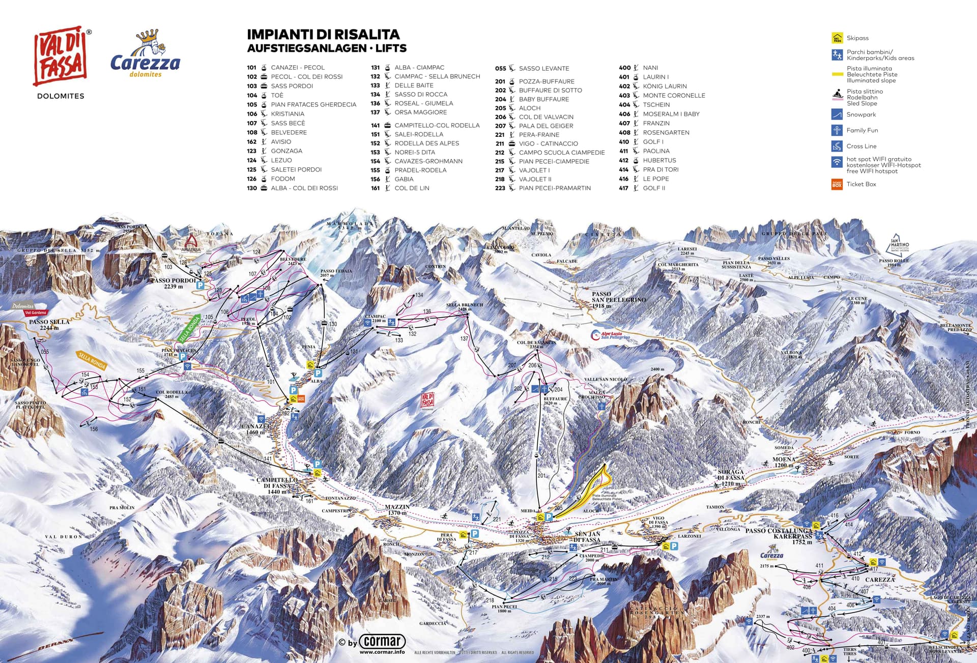 Vigo di Fassa ski map